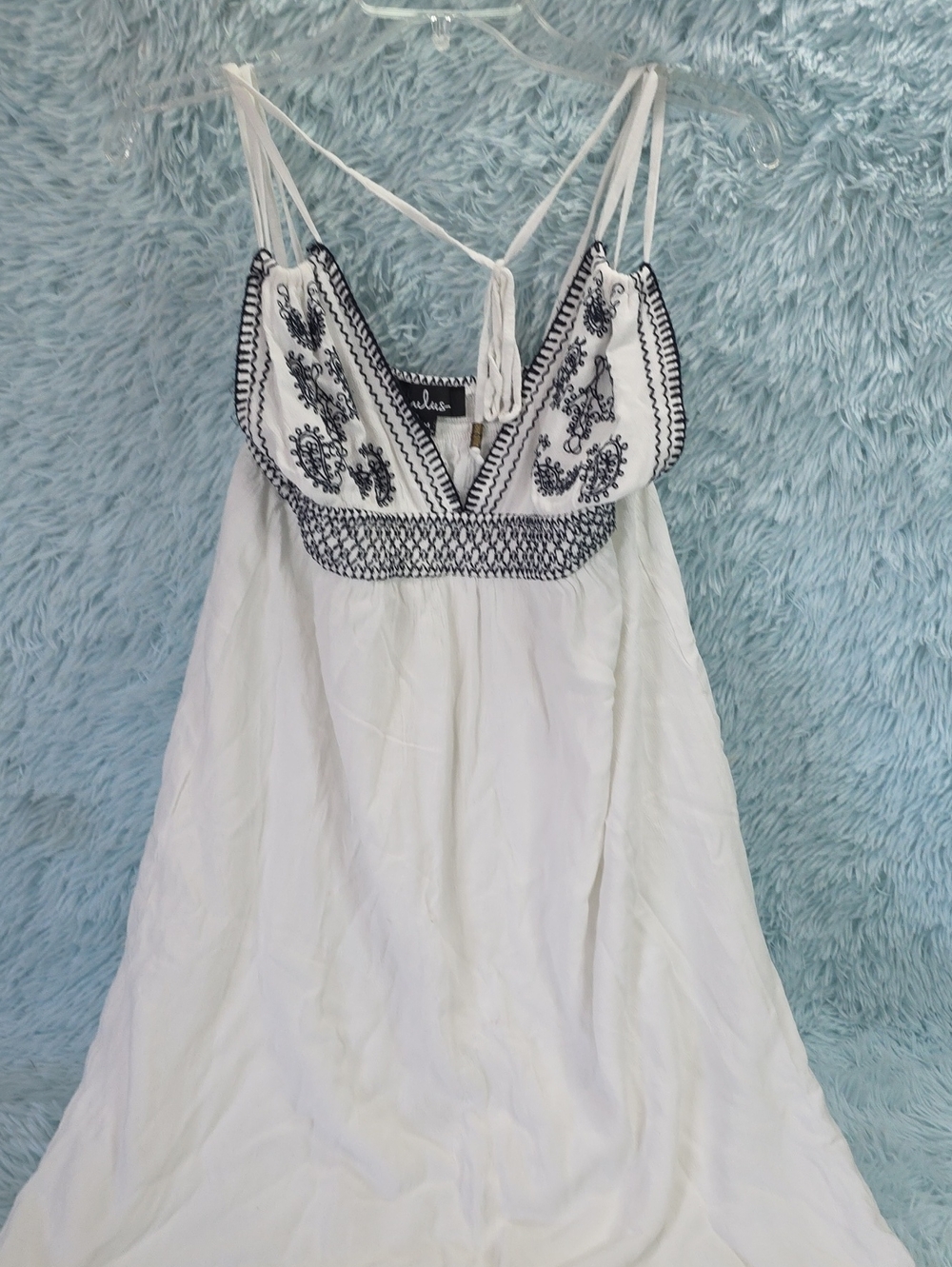 Lulus Days of Sunlight Ivory Embroidered Maxi Dress M
